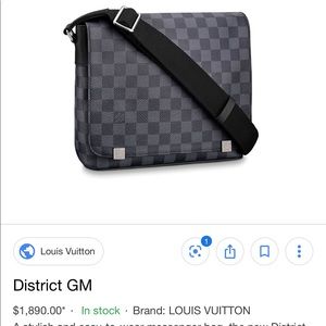 Authentic Louis Vuitton District GM Damier Black